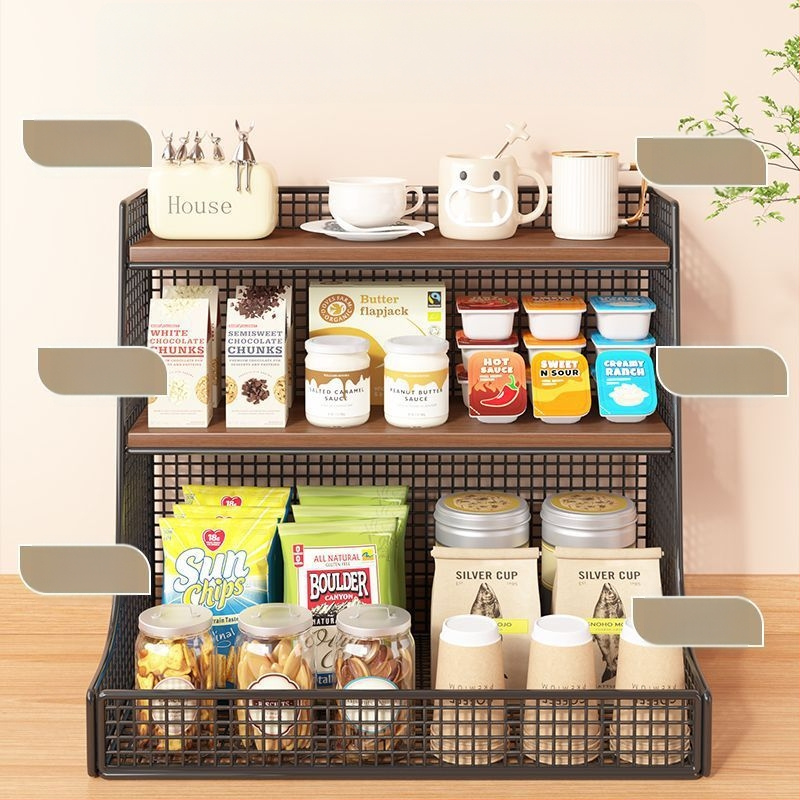 3-podlažný kovový stolný organizér – moderný minimalistický dizajn, stolový typ, bez montáže