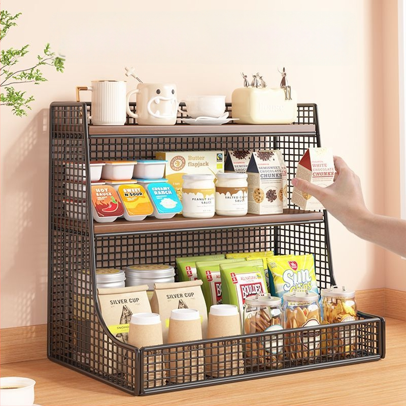 3-podlažný kovový stolný organizér – moderný minimalistický dizajn, stolový typ, bez montáže