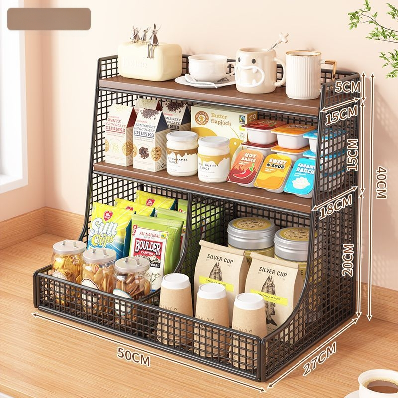 3-podlažný kovový stolný organizér – moderný minimalistický dizajn, stolový typ, bez montáže