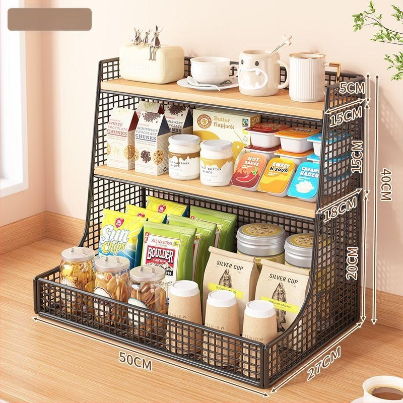 3-podlažný kovový stolný organizér – moderný minimalistický dizajn, stolový typ, bez montáže