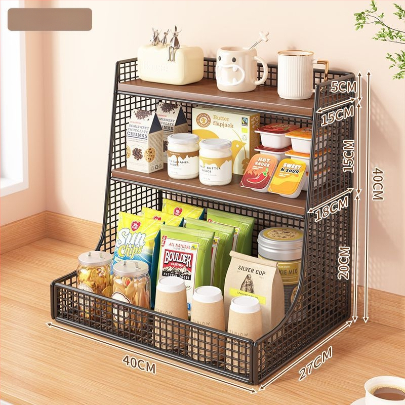 3-podlažný kovový stolný organizér – moderný minimalistický dizajn, stolový typ, bez montáže