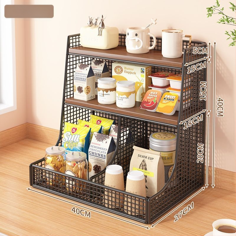 3-podlažný kovový stolný organizér – moderný minimalistický dizajn, stolový typ, bez montáže