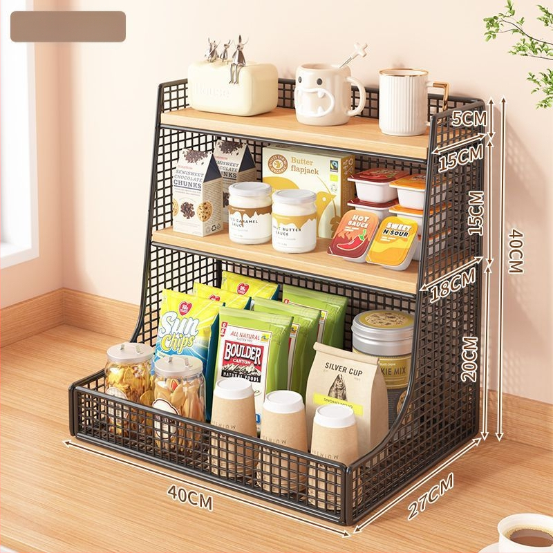 3-podlažný kovový stolný organizér – moderný minimalistický dizajn, stolový typ, bez montáže