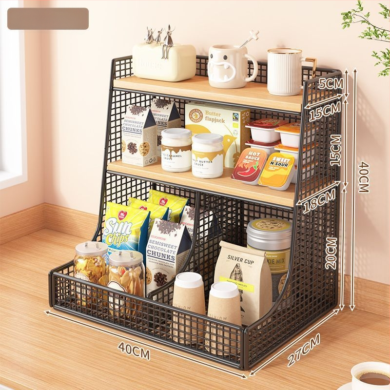 3-podlažný kovový stolný organizér – moderný minimalistický dizajn, stolový typ, bez montáže