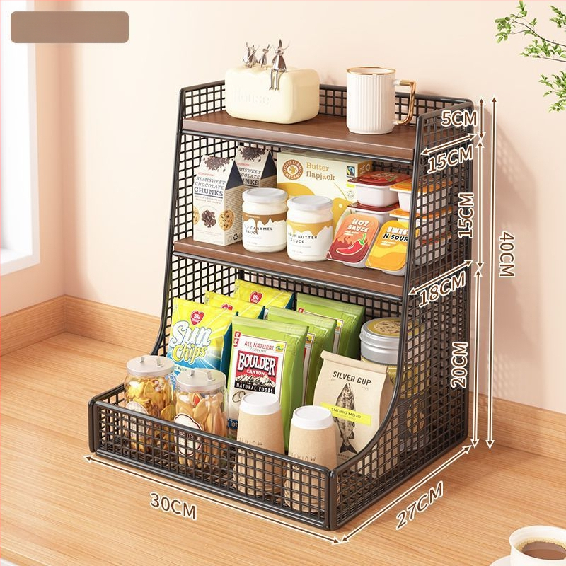 3-podlažný kovový stolný organizér – moderný minimalistický dizajn, stolový typ, bez montáže