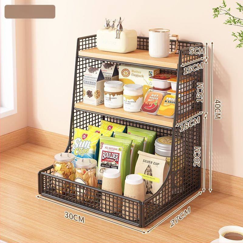 3-podlažný kovový stolný organizér – moderný minimalistický dizajn, stolový typ, bez montáže