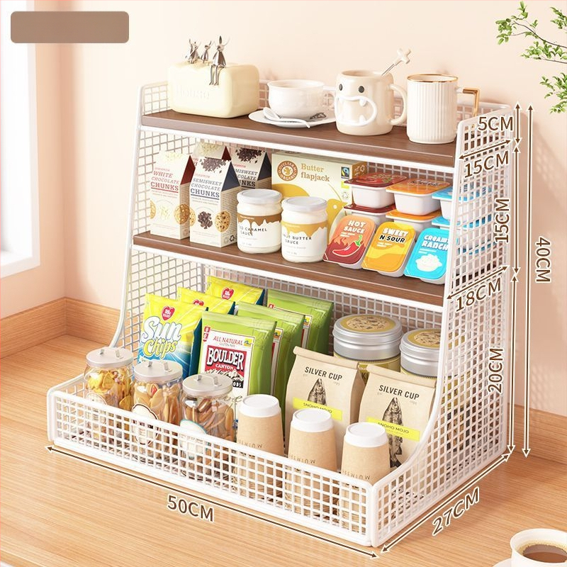 3-podlažný kovový stolný organizér – moderný minimalistický dizajn, stolový typ, bez montáže