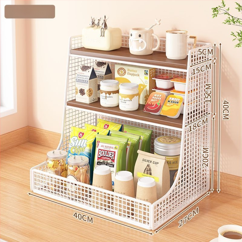 3-podlažný kovový stolný organizér – moderný minimalistický dizajn, stolový typ, bez montáže