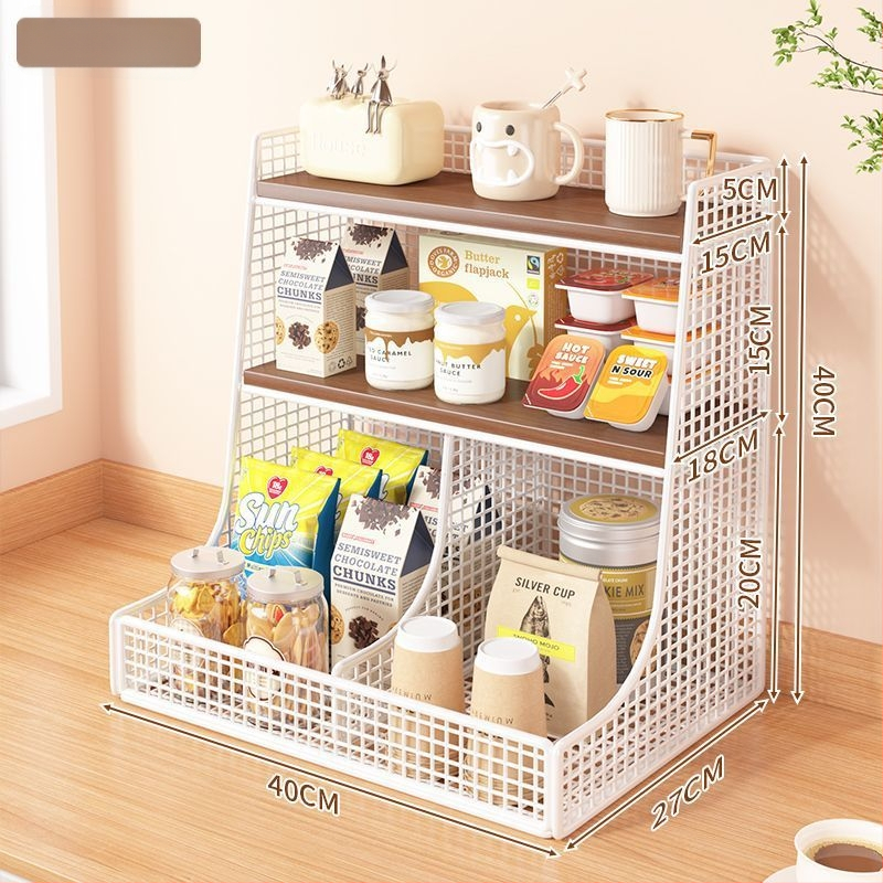 3-podlažný kovový stolný organizér – moderný minimalistický dizajn, stolový typ, bez montáže