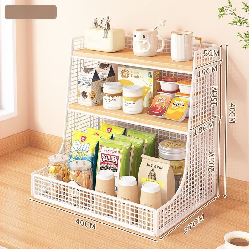 3-podlažný kovový stolný organizér – moderný minimalistický dizajn, stolový typ, bez montáže