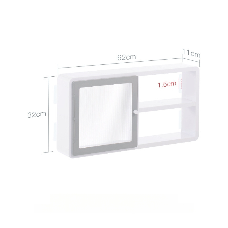 Nástenný regál do kúpeľne so 3 úrovňami, plastový, viacúčelový, odolný voči prachu a vlhkosti, montáž bez vŕtania