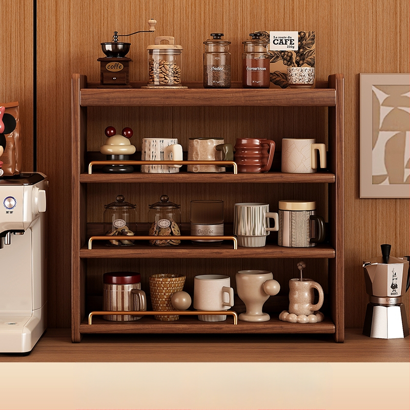 Stolový organizér - 3-vrstvový masívny drevený regál, bez montáže, viacúčelový