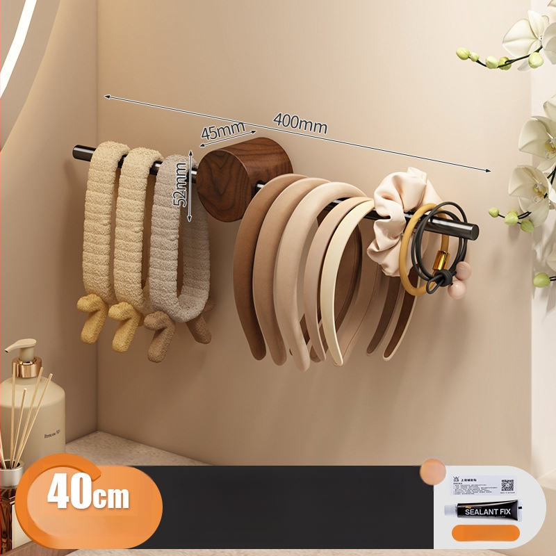 Drevený držiak uterákov na stenu, minimalistický moderný štýl, s jednou tyčou