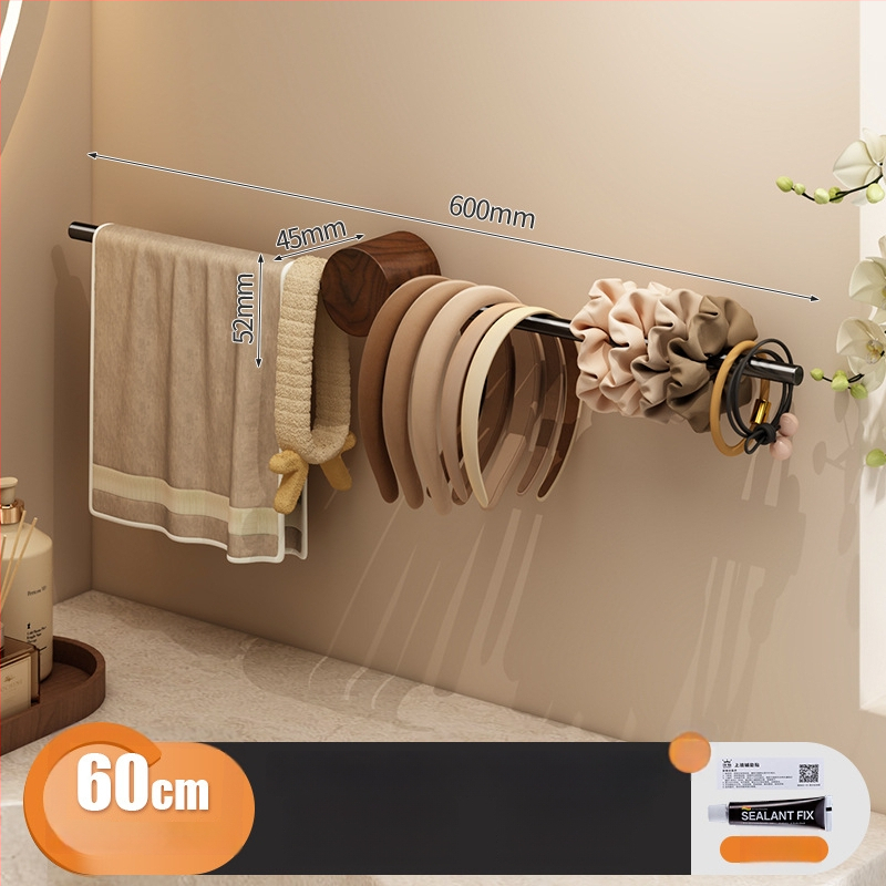 Drevený držiak uterákov na stenu, minimalistický moderný štýl, s jednou tyčou