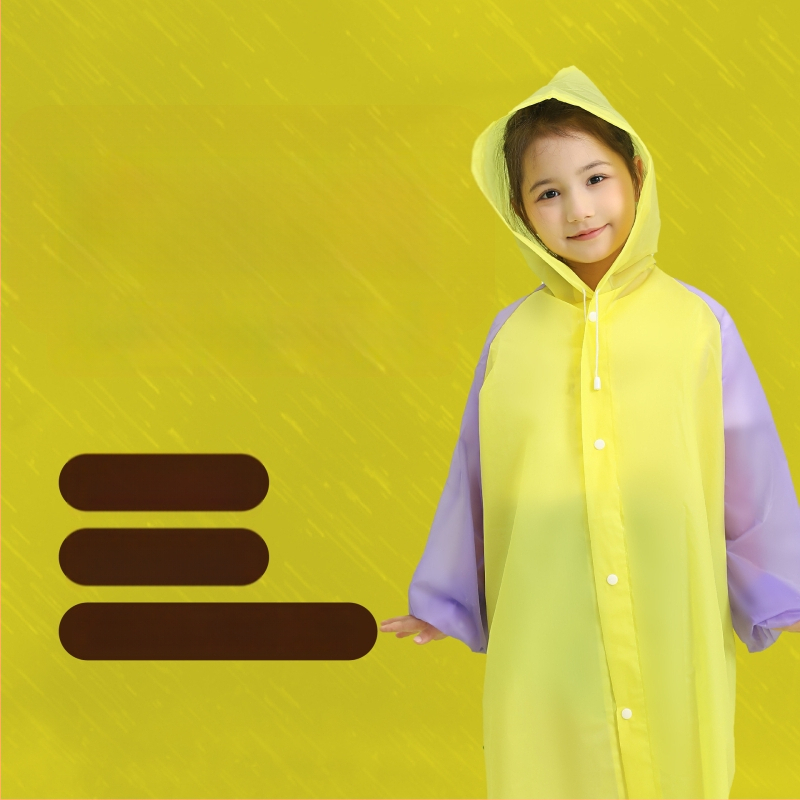 Detské pončo do dažďa z PEVA, hrúbka 0,15 mm, spojovaný/univerzálny štýl, vhodný pre deti