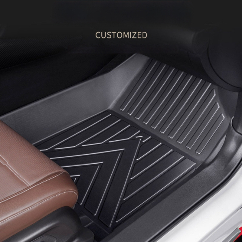 Gabina TPE podlahové rohože pre vyhradený model auta, s upevnením na spony, plne uzavretý práh a trojrozmerný dizajn s vysokým okrajom