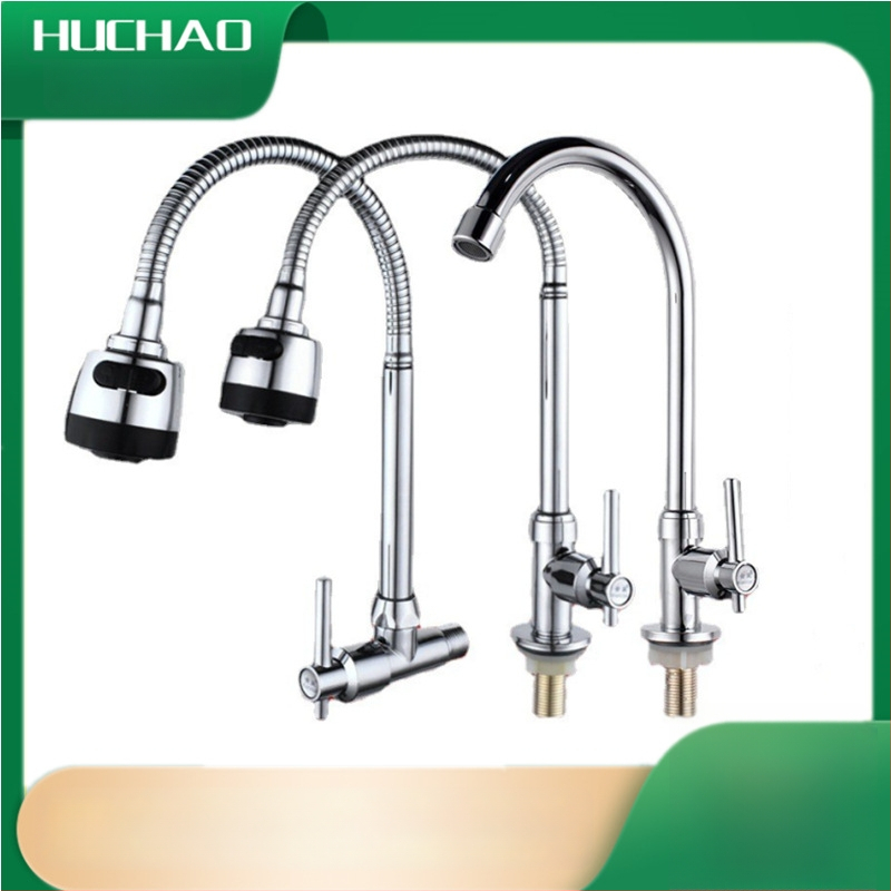 Yellow Nest kuchynský kohútik na drez, otočný, nástenná montáž, studená voda iba, telo zo zinkovej zliatiny