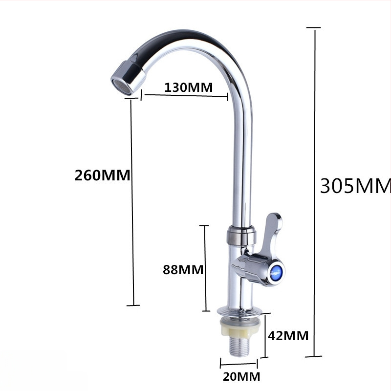 Yellow Nest kuchynský kohútik na drez, otočný, nástenná montáž, studená voda iba, telo zo zinkovej zliatiny