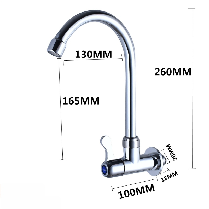 Yellow Nest kuchynský kohútik na drez, otočný, nástenná montáž, studená voda iba, telo zo zinkovej zliatiny