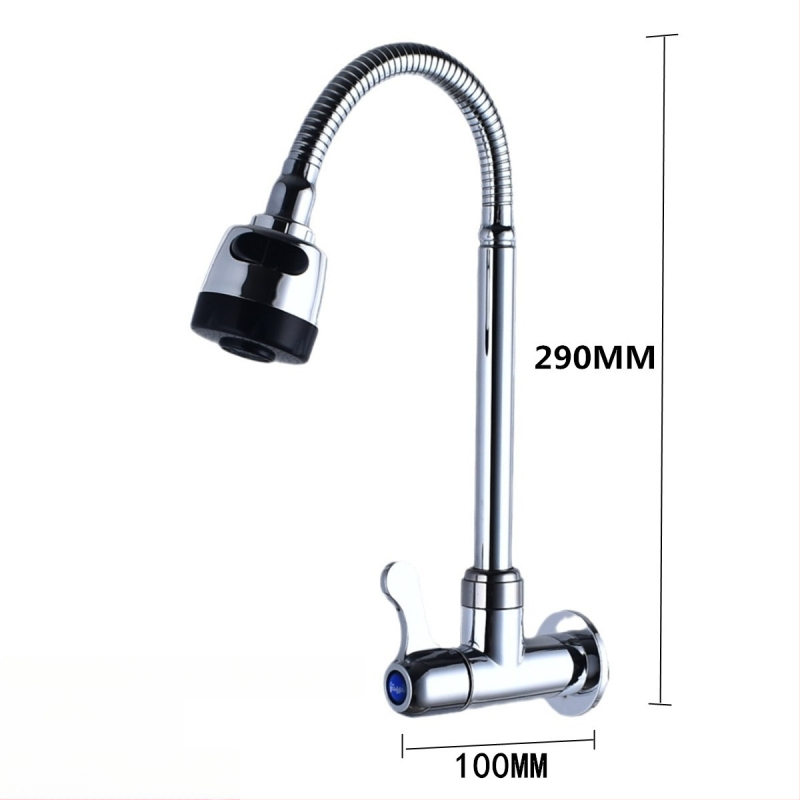 Yellow Nest kuchynský kohútik na drez, otočný, nástenná montáž, studená voda iba, telo zo zinkovej zliatiny