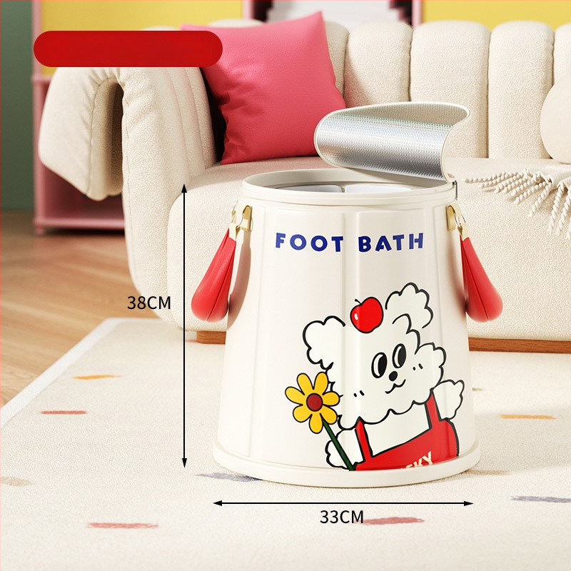 Animacinio piešinio pėdų mirkymo kibiras, sulankstomas, pastovi temperatūra, iš nailono audinio