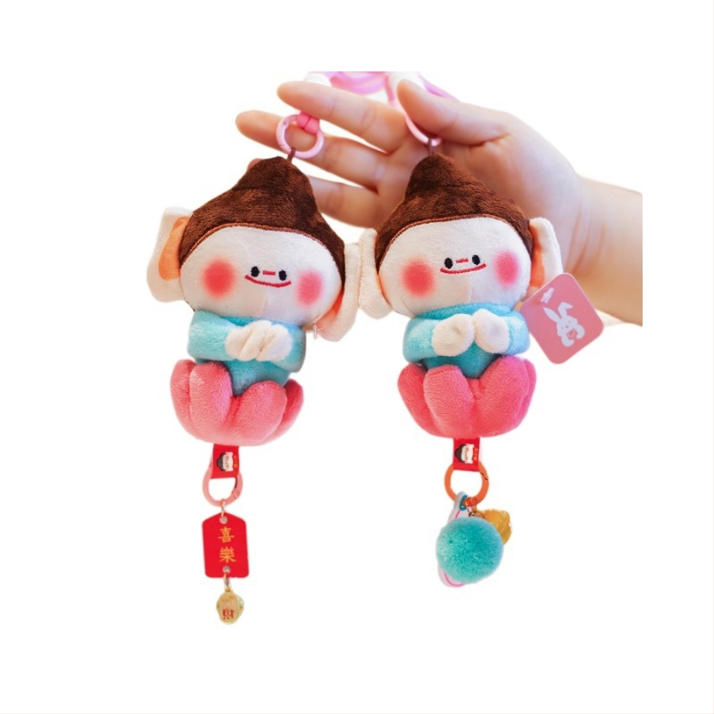 Plyšová hračka: Malý Budha s lotosom, postava, výplň PP bavlna, látka plyš, pre vek 14+