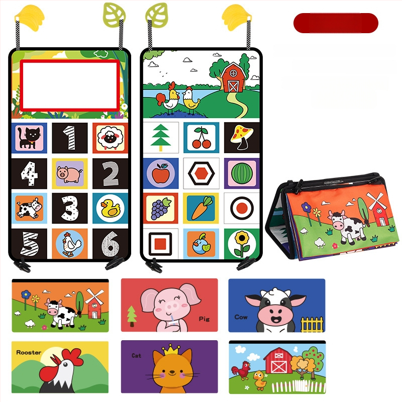 Detská zrkadlová hračka na rozvoj zraku — z textilu, zavesiteľná, skladacia, pre deti 4–6 rokov