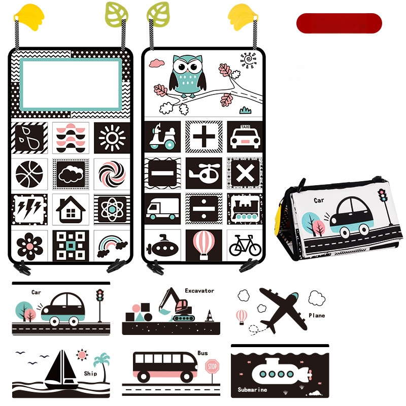 Detská zrkadlová hračka na rozvoj zraku — z textilu, zavesiteľná, skladacia, pre deti 4–6 rokov