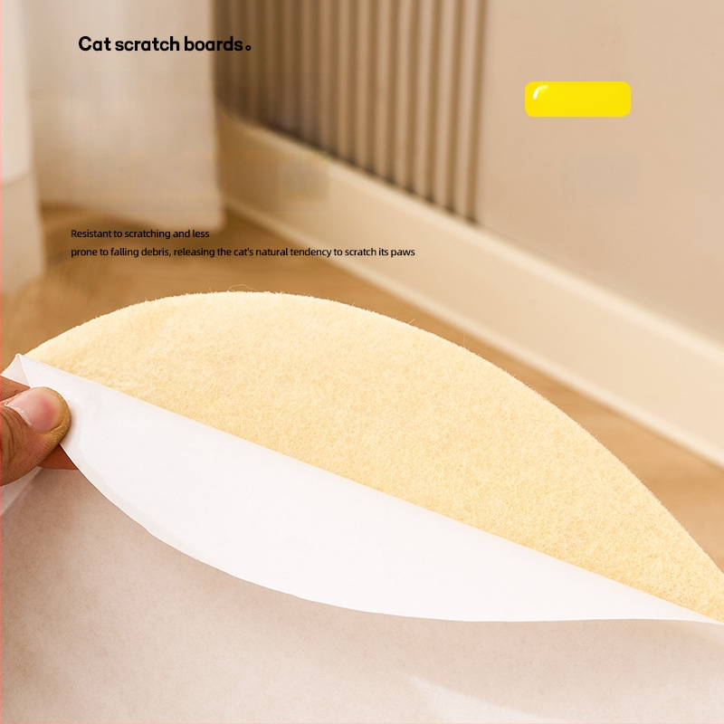 Mačací nástenný škrabací štítok – samolepiaci, odolný voči opotrebeniu, neuvoľňuje vlákna, materiál: filc, roztomilý štýl