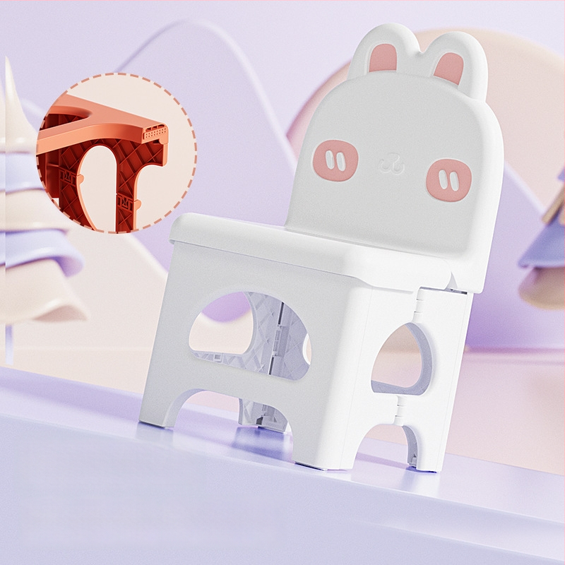 Sklopná plastová stolička s operadlom – PP materiál, sedadlo s polygonálnym tvarom, nosnosť 120 kg, prenosná pre domácnosť