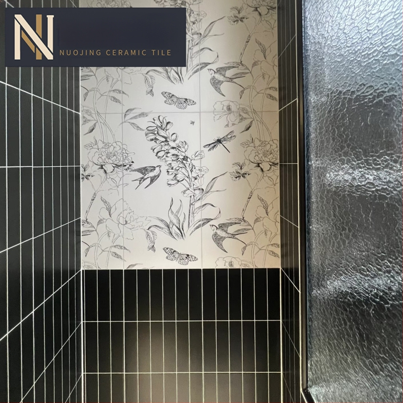 Zománcolt Grid Tile sorozat, nordic stílus, matt felület, csúszásmentes belső falicsempe