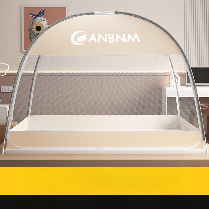 Posteľová sieť proti komárom, štýl mongolskej jurty, bez montáže, skladacia, s dvojitými dverami, z vlákna skleného