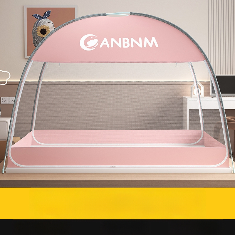 Posteľová sieť proti komárom, štýl mongolskej jurty, bez montáže, skladacia, s dvojitými dverami, z vlákna skleného