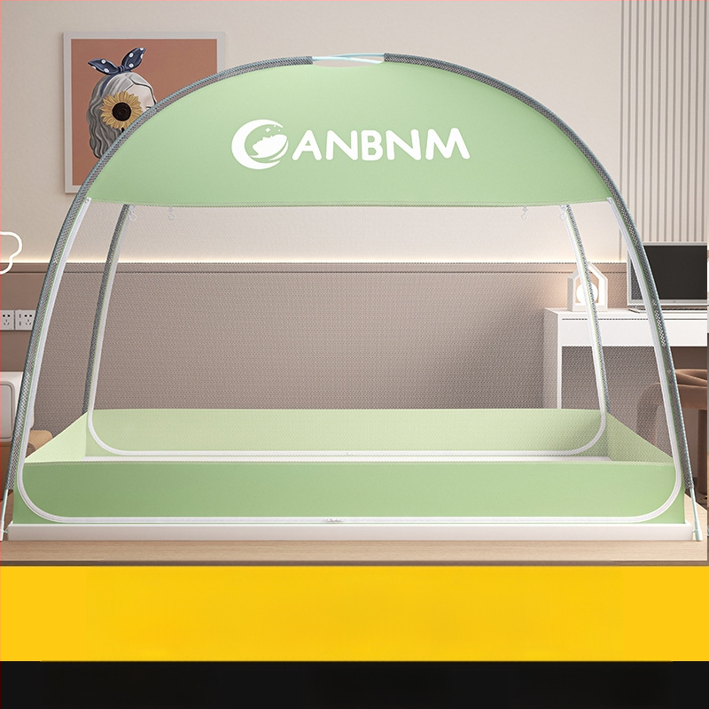 Posteľová sieť proti komárom, štýl mongolskej jurty, bez montáže, skladacia, s dvojitými dverami, z vlákna skleného