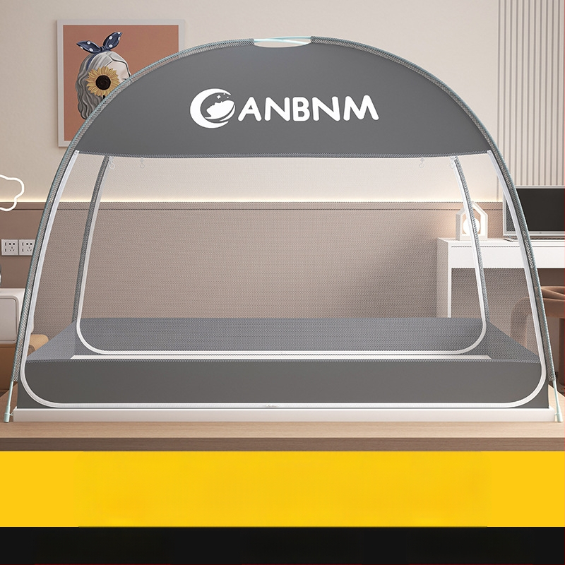 Posteľová sieť proti komárom, štýl mongolskej jurty, bez montáže, skladacia, s dvojitými dverami, z vlákna skleného