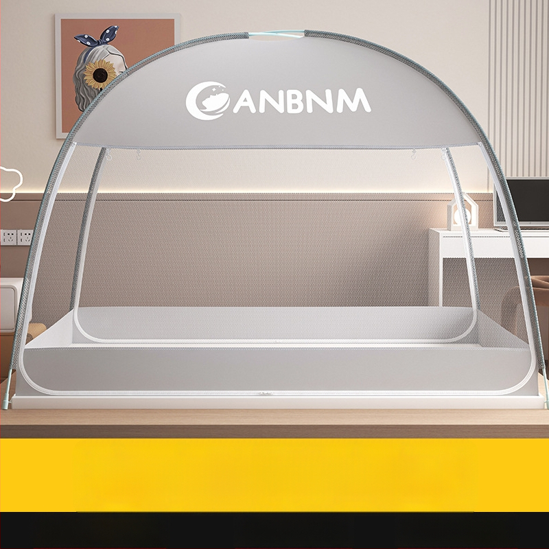 Posteľová sieť proti komárom, štýl mongolskej jurty, bez montáže, skladacia, s dvojitými dverami, z vlákna skleného