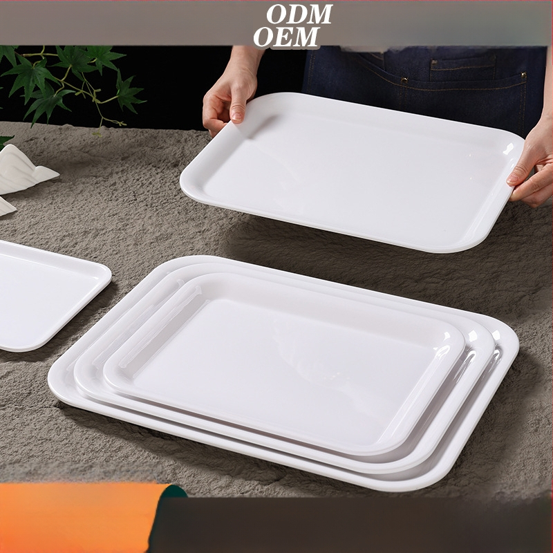 Belleren melamínový podnos obdĺžnikového tvaru, moderný štýl, potlačené logo, možnosť prispôsobenia