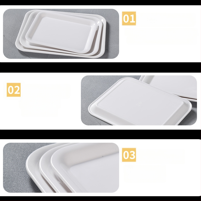 Belleren melamínový podnos obdĺžnikového tvaru, moderný štýl, potlačené logo, možnosť prispôsobenia