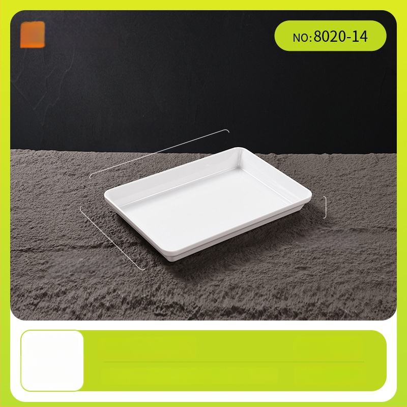 Belleren melamínový podnos obdĺžnikového tvaru, moderný štýl, potlačené logo, možnosť prispôsobenia