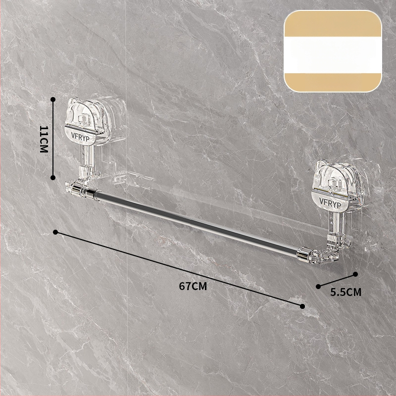 Telescopický vešiak s vákuovou prisavkou do kúpeľne a kuchyne, bez vŕtania, materiály: plast, nerezová oceľ, ABS