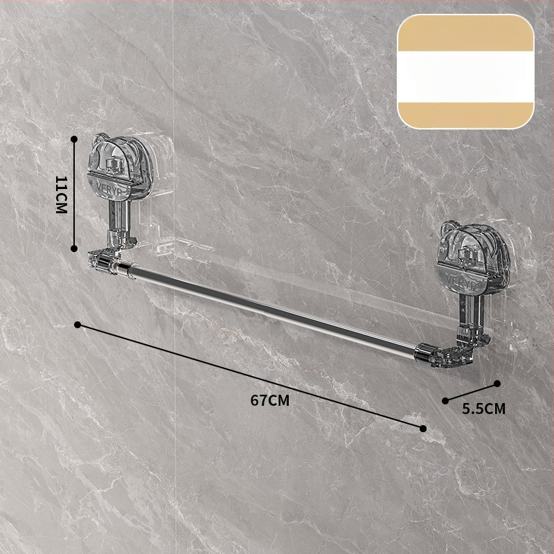 Telescopický vešiak s vákuovou prisavkou do kúpeľne a kuchyne, bez vŕtania, materiály: plast, nerezová oceľ, ABS