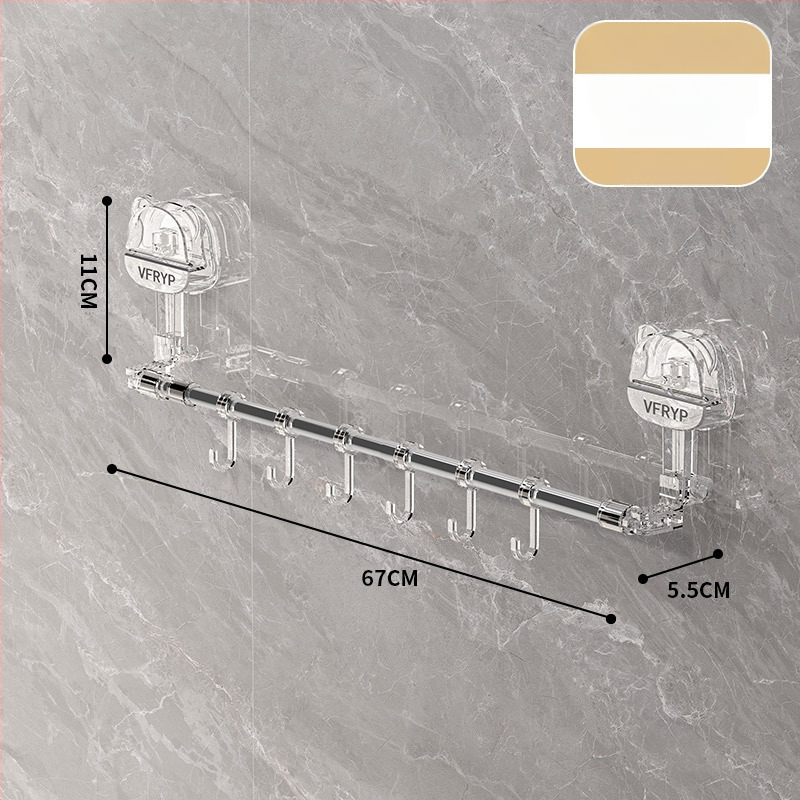 Telescopický vešiak s vákuovou prisavkou do kúpeľne a kuchyne, bez vŕtania, materiály: plast, nerezová oceľ, ABS