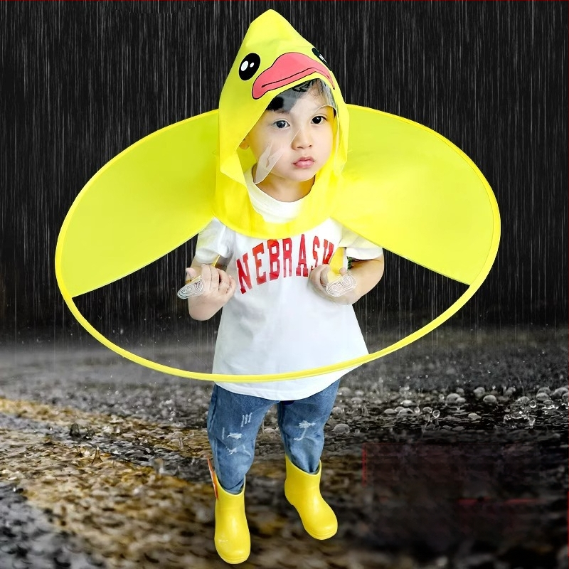 Detské dažďové pončo s karikatúrnym dizajnom, EVA látka, PVC vodotesná vrstva, pre dieťa