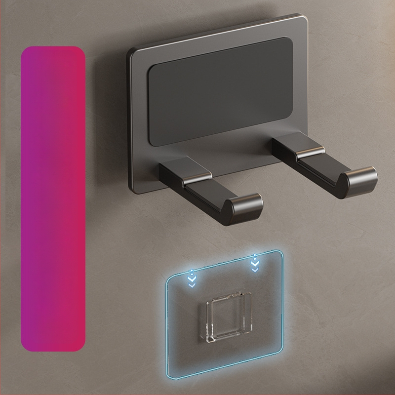 Nástenný držiak na sušič vlasov – bez vŕtania, plast/alumínium, nosnosť 5–10 kg, model 135, moderný jednoduchý štýl