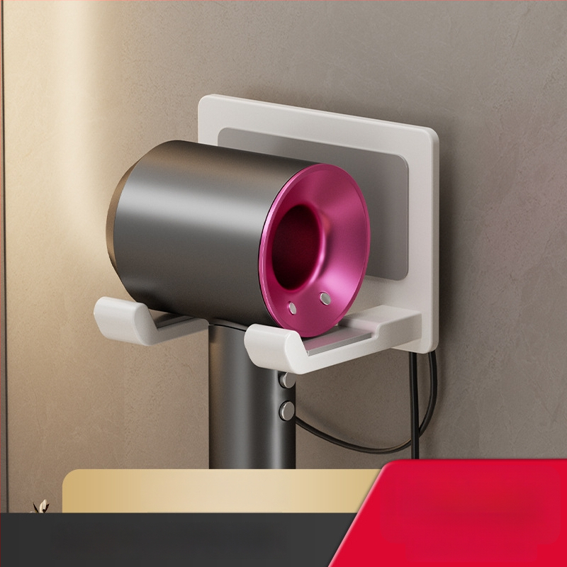 Nástenný držiak na sušič vlasov – bez vŕtania, plast/alumínium, nosnosť 5–10 kg, model 135, moderný jednoduchý štýl