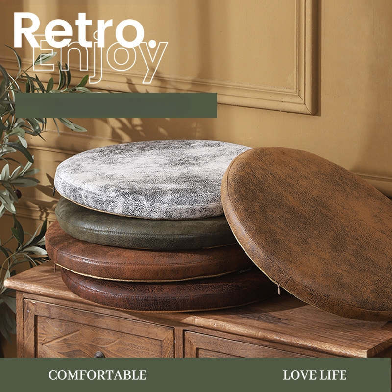 Kruhový semišový vankúš s pamäťovou penou – protišmykový, jednofarebný, prispôsobiteľný pre obývačku, spálňu, kanceláriu