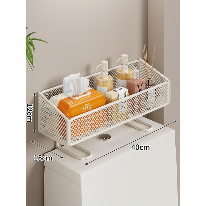 Police na uskladnenie do kúpeľne z nehrdzavejúcej ocele, jednoposchodová, nad WC, na papierové utierky, uteráky na tvár a kozmetiku