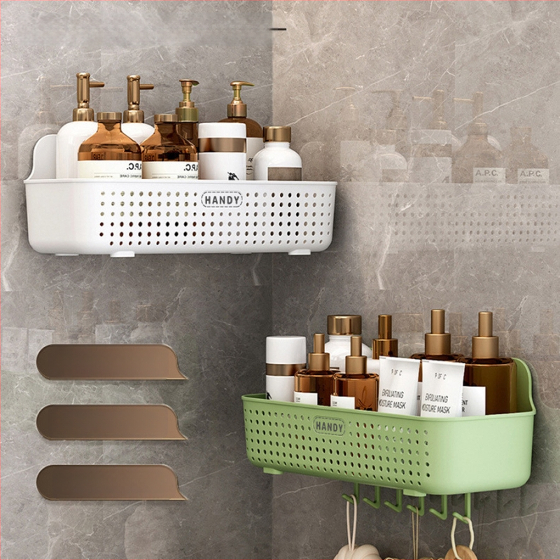 Nástenný regál do kúpeľne, plastový, povrch postrekaný plastom, 1 polica, nosnosť do 1 kg