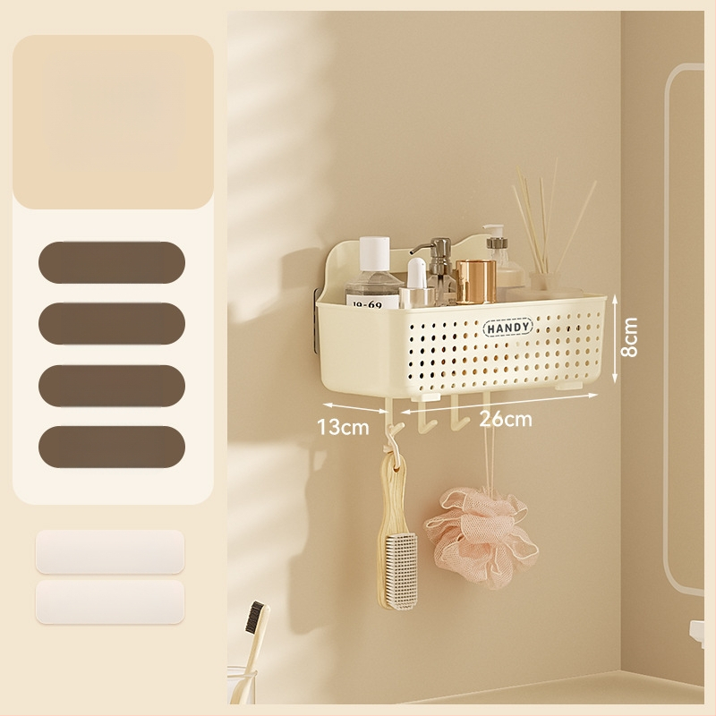 Nástenný regál do kúpeľne, plastový, povrch postrekaný plastom, 1 polica, nosnosť do 1 kg