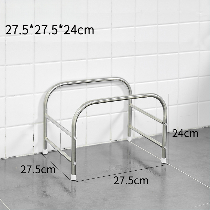 Nerezová oceľová polica na umývadlo, stojaca na podlahe, dvojposchodová, model xg-16-25, hladký povrch